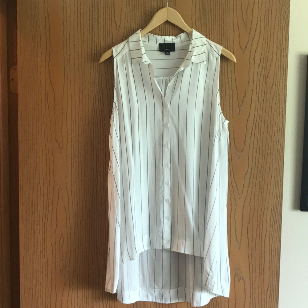 Striped sleeveless long shirt